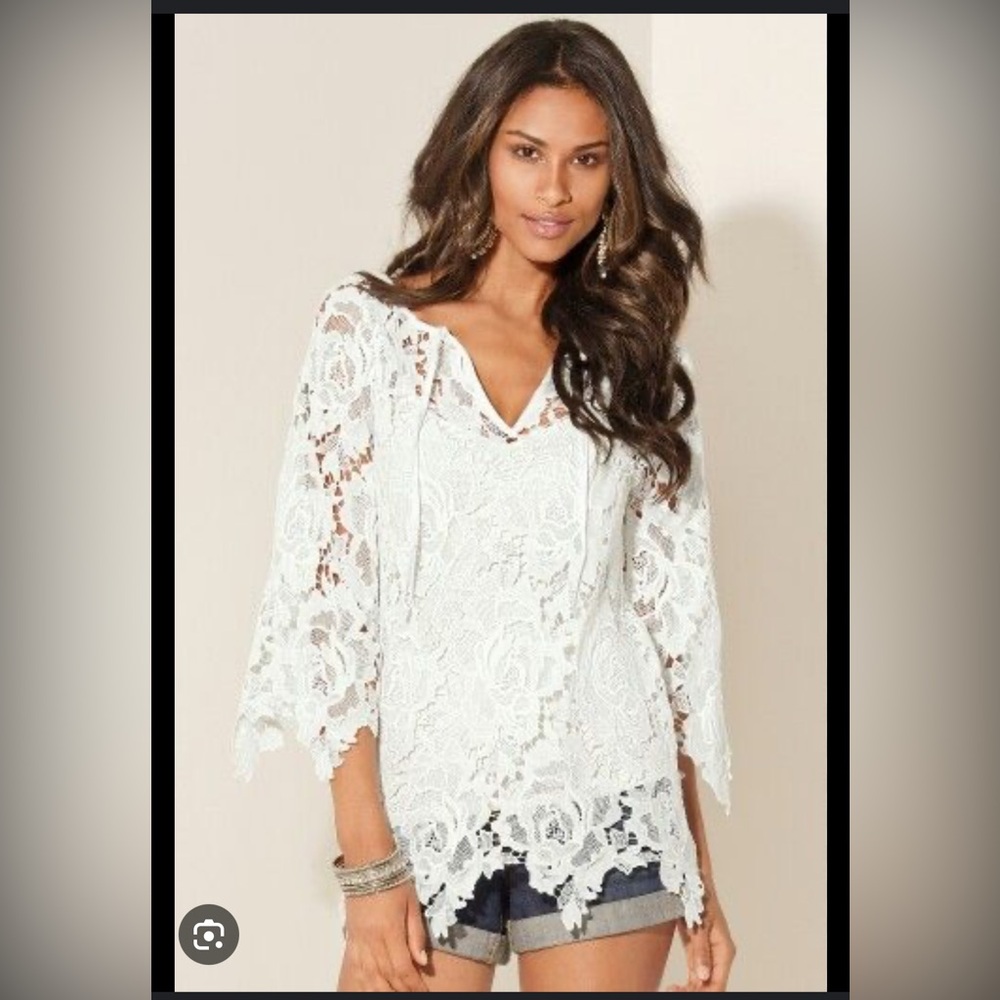 Boston Proper White Lace Beach Coverup Size Large